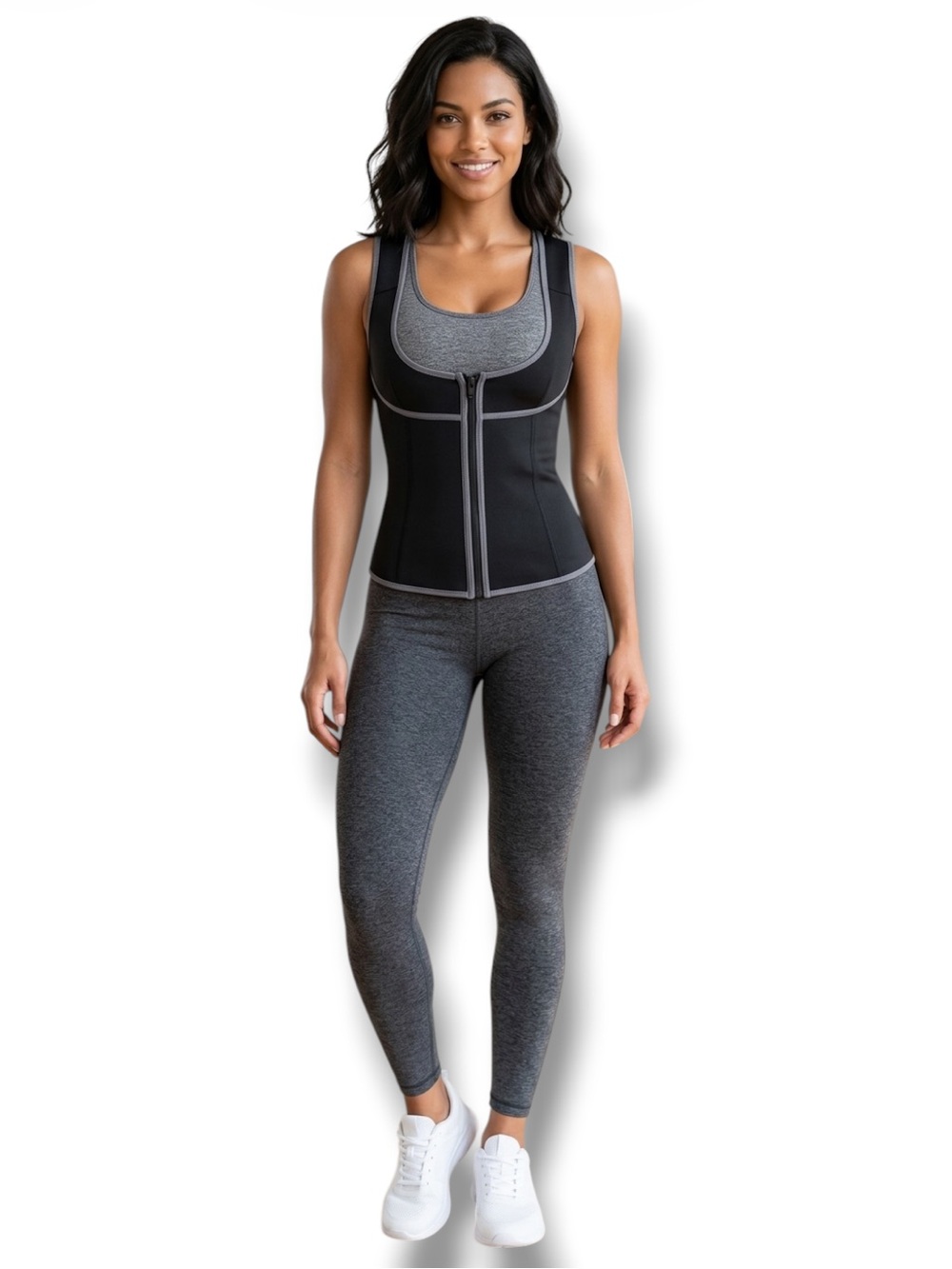 RBX Exercise Slimming Workout Weight Loss Vest - Zip-Up Tank Style (L/XL) 🍭